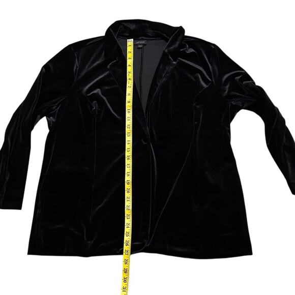 J.Jill Black Velvet Stretch Knit Blazer Jacket Size XL Petite - Picture 12 of 12